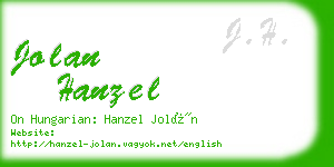 jolan hanzel business card